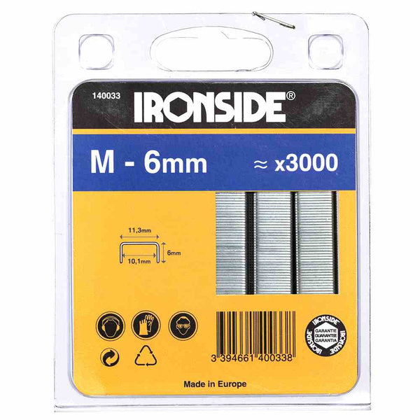 Ironside 140-033 Klammern 6mm Typ M (3000er Pack)